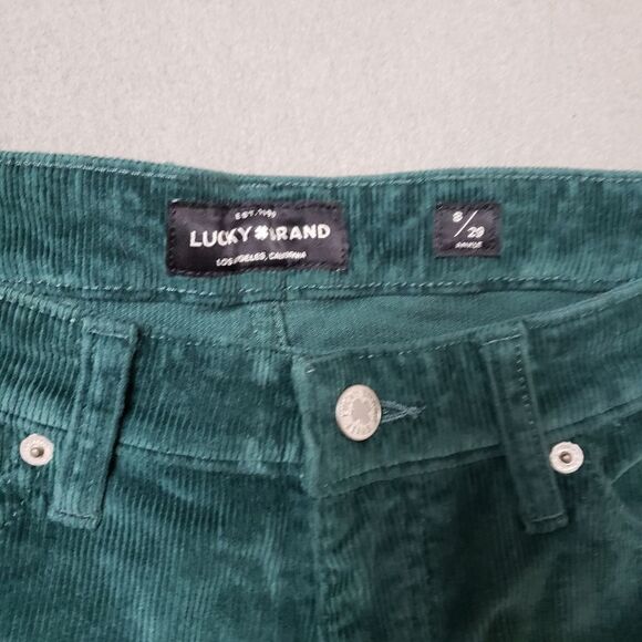Lucky Brand Cords Ava Skinny Green Corduroy Pants - Picture 11 of 15